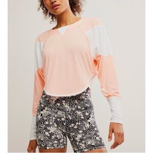 NWT FP MOVEMENT Spotlight Long Sleeve Layer / Pastel Peach Combo
